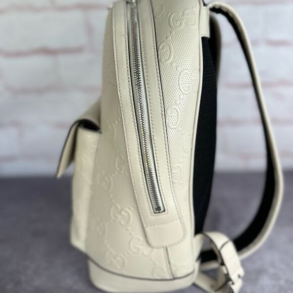 Gucci Embossed Leather Print Gg Backpack - Picture 4 of 15
